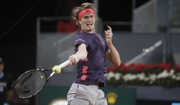 Partido del Mutua Madrid Open 2019 entre David Ferrer y Alexander Zverev. En la imagen, Zverev. Mutua Madrid Open 2019 match between David Ferrer and Alexander Zverev. In this picture, Zverev. 