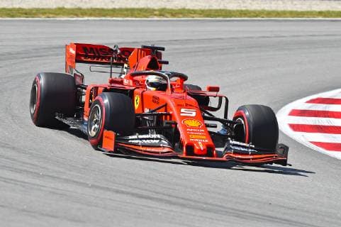 10.05.2019, xekx, FIA Formel 1, Großer Preis von Spanien 2019 - Freies Training emspor, Sebastian Vettel (Ferrari) (DFL DFB REGULATIONS PROHIBIT ANY USE OF PHOTOGRAPHS as IMAGE SEQUENCES and or QUASI-VIDEO) Barcelona