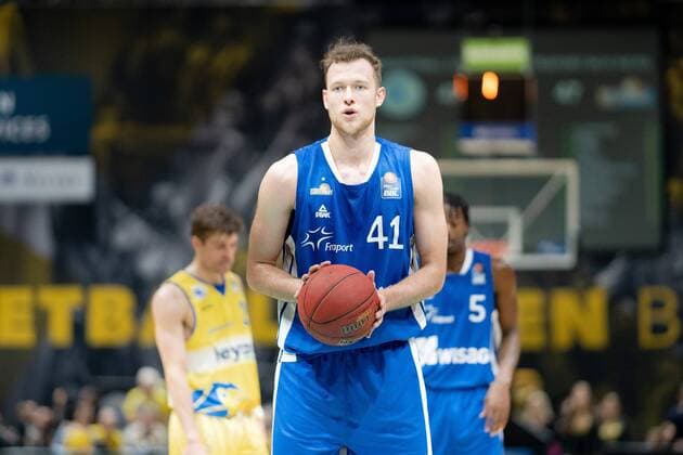 Niklas Kiel (Nr. 41 Fraport Skyliners) Basketball Loewen Braunschweig - Fraport Skyliners Basketball Loewen Braunschweig - Fraport Skyliners, Basketball, BBL, Saison 2018 2019, 10.05.2019 Braunschweig Copyright: xEIBNER DanielxReineltx EP_DRT