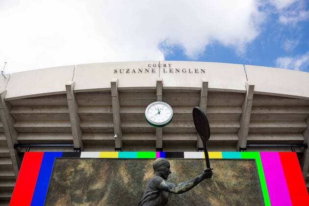 French Open, Umbaumaßnahmen am Centre Court dauern an Illustration de la visite du Stade Roland-Garros a quelques jours du tournoi - Court Suzanne-Lenglen NEWS : Visite du Stade Roland-Garros en chantier - Paris - 10 05 2019 OceaneColson Panoramic 