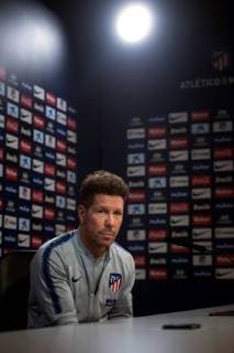 Atletico de Madrid s Argentine head coach, Diego Simeone, addresses a press conference PK Pressekonferenz after the team s training session at Wanda sports city in Majadahonda, Madrid, Spain, 11 May 2019. Atletico de Madrid faces Sevilla FC 12 May 2019 in a Primera Division Liga match. Atletico de Madrid training session !ACHTUNG: NUR REDAKTIONELLE NUTZUNG!  Copyright: xLucaxPiergiovannix GRAF8542 20190511-636931776205963122