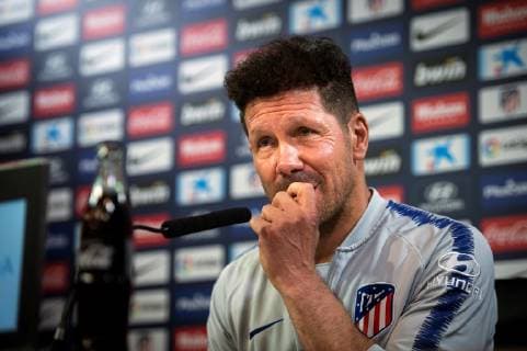 Atletico de Madrid s Argentine head coach, Diego Simeone, addresses a press conference PK Pressekonferenz after the team s training session at Wanda sports city in Majadahonda, Madrid, Spain, 11 May 2019. Atletico de Madrid faces Sevilla FC 12 May 2019 in a Primera Division Liga match. Atletico de Madrid training session !ACHTUNG: NUR REDAKTIONELLE NUTZUNG!  Copyright: xLucaxPiergiovannix GRAF8537 20190511-636931776218619629