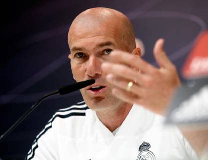 Real Madrid s French head coach, Zinedine Zidane, addresses a press conference PK Pressekonferenz after the team s training session at Valdebebas sports city in Madrid, Spain, 11 May 2019. Real Madrid faces Real Sociedad in a Primera Division Liga match 12 May 2019. Real Madrid training session !ACHTUNG: NUR REDAKTIONELLE NUTZUNG!  Copyright: xJavierxLopezx GRAF8553 20190511-636931777526749977