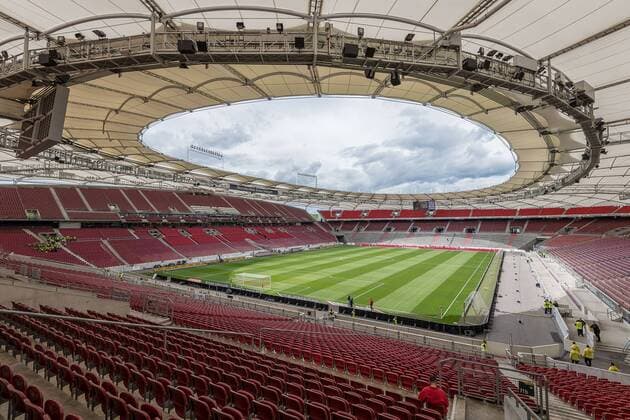 Fußball, Stadiongeschichte VfB Stuttgart Die Mercedes Benz Arena vor dem Spiel,, GER, VFB Stuttgart vs. VFL Wolfsburg, Fussball, 1. Bundesliga, 33. Spieltag, 2018 2019, 10.05.2019, DFL regulations prohibit any use of photographs as image sequences and or quasi-video. GER, VFB Stuttgart vs. VFL Wolfsburg, Fussball, 1. Bundesliga, 33. Spieltag, 2018 2019, 10.05.2019 Stuttgart Copyright: xEibner-Pressefoto SaschaxWaltherx EP_eer