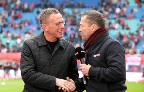 Trainer Ralf Rangnick, Sky Fernsehexperte Lothar Matthäus Fußball Fussball erste 1.Bundesliga Saison 2018 2019 11.05.2019 RB Leipzig RBL vs. FC Bayern München FCB DFL regulations prohibit any use of photographs as image sequences and or quasi-video.
