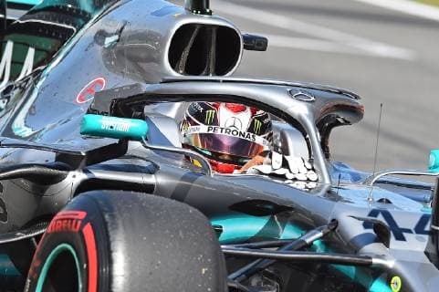 11.05.2019, xekx, FIA Formel 1, Großer Preis von Spanien 2019 - Qualifying emspor, 2. Startplatz Lewis Hamilton (Mercedes-AMG Petronas) (DFL DFB REGULATIONS PROHIBIT ANY USE OF PHOTOGRAPHS as IMAGE SEQUENCES and or QUASI-VIDEO) Barcelona