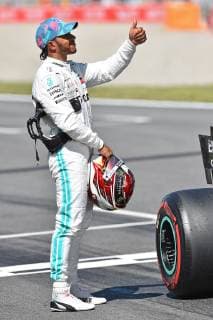 11.05.2019, xekx, FIA Formel 1, Großer Preis von Spanien 2019 - Qualifying emspor, 2. Startplatz Lewis Hamilton (Mercedes-AMG Petronas) (DFL DFB REGULATIONS PROHIBIT ANY USE OF PHOTOGRAPHS as IMAGE SEQUENCES and or QUASI-VIDEO) Barcelona