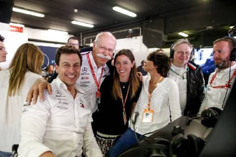 Motorsports: FIA Formula One World Championship WM Weltmeisterschaft 2019, Grand Prix of Spain, Toto Wolff (AUT, Mercedes AMG Petronas Motorsport), Dr. Dieter Zetsche (GER, Chairman of the Board of Management of Daimler AG, Head of Mercedes-Benz Cars) with his family and wife Anne Barcelona Spain