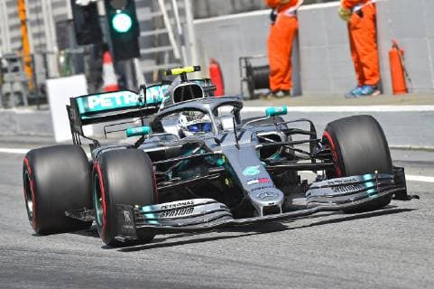11.05.2019, xekx, FIA Formel 1, Großer Preis von Spanien 2019 - Qualifying emspor, 1. Startplatz Valtteri Bottas (Mercedes-AMG Petronas) (DFL DFB REGULATIONS PROHIBIT ANY USE OF PHOTOGRAPHS as IMAGE SEQUENCES and or QUASI-VIDEO) Barcelona