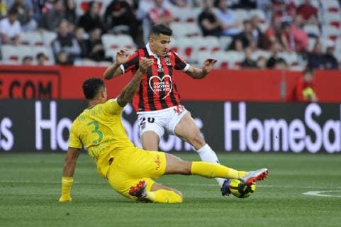 Youcef Atal (OGC Nice) - Carlos santos Silva (FC Nantes) FOOTBALL : OGC Nice vs FC Nantes - Ligue 1 conforama - Nice - 11 05 2019 NorbertScanella Panoramic 