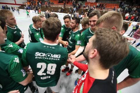 Siegesjubel bei DJK Rimpar Woelfe, TuS N-Luebbecke vs DJK Rimpar Woelfe, Handball, 2. Bundesliga, 11.05.2019, TuS N-Luebbecke vs DJK Rimpar Woelfe, Handball, 2. Bundesliga, 11.05.2019 Luebbecke Copyright: xEIBNER JanxStrohdiekx EP_JSK