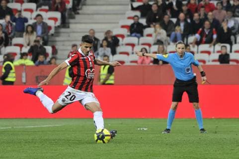 Youcef Atal (OGC Nice) - penalty FOOTBALL : OGC Nice vs FC Nantes - Ligue 1 conforama - Nice - 11 05 2019 NorbertScanella Panoramic 
