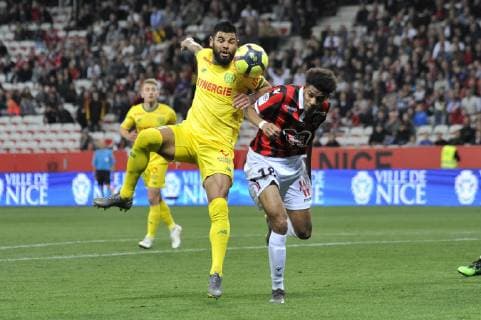 Ihsan Sacko (OGC Nice) - Lucas Pedro Alves de Lima (FC Nantes) FOOTBALL : OGC Nice vs FC Nantes - Ligue 1 conforama - Nice - 11 05 2019 NorbertScanella Panoramic 