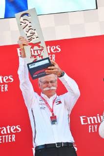 12.05.2019, xekx, FIA Formel 1, Großer Preis von Spanien 2019 - Rennen emspor, Siegerehrung Dieter Zetsche, (Vorstandsvorsitzender, Daimler AG) (DFL DFB REGULATIONS PROHIBIT ANY USE OF PHOTOGRAPHS as IMAGE SEQUENCES and or QUASI-VIDEO) Barcelona