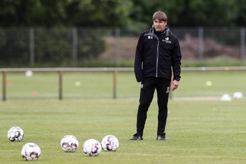 Trainer Michael Oenning (1. FC Magdeburg) - Saison 2018-2019 Training 1. FC Magdeburg an der MDCC Arena in Magdeburg - Deutschland, Fussball, Mann, Maenner,15.05.2019
