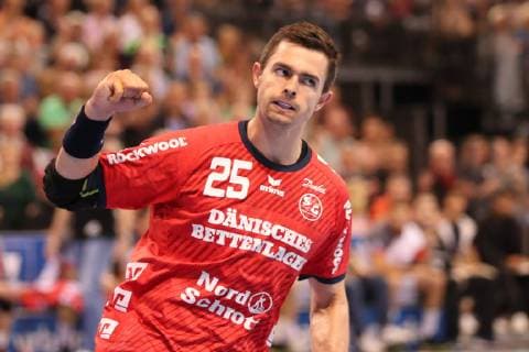 SG Flensburg-Handewitt vs MT Melsungen, Handball, 1.Bundesliga, 16.05.19 Rasmus Lauge Schmidt (SG Flensburg-Handewitt, 25) jubelt