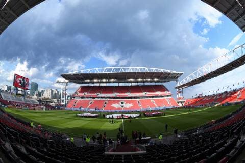 TORONTO, ON - MAY 15: Stadium photo prior to the regular season MLS, Fussball Herren, USA game between D.C. United and Toronto FC on May 15, 2019 at BMO Field in Toronto, ON. (Photo by Gerry Angus Icon Sportswire) SOCCER: MAY 15 MLS - DC United at Toronto FC Icon19051503