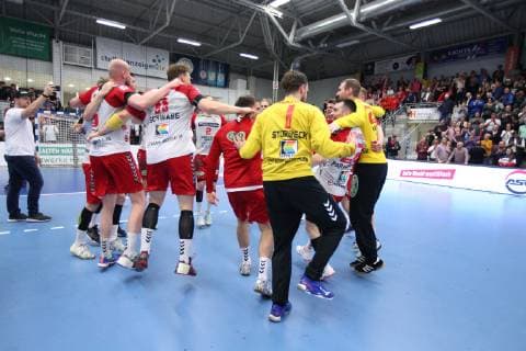 Siegesjubel bei ASV Hamm-Westfalen, ASV Hamm-Westfalen vs TV Emsdetten, Handball, 2. Bundesliga, 17.05.2019, ASV Hamm-Westfalen vs TV Emsdetten, Handball, 2. Bundesliga, 17.05.2019 Hamm Copyright: xEIBNER JanxStrohdiekx EP_JSK
