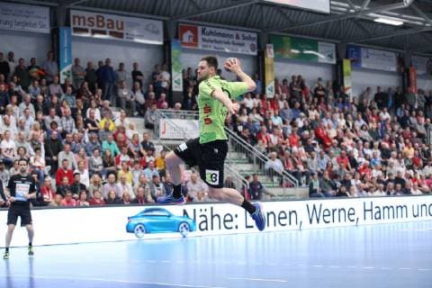 Yannick Draeger (TV Emsdetten 19) frei vorm Tor, ASV Hamm-Westfalen vs TV Emsdetten, Handball, 2. Bundesliga, 17.05.2019, ASV Hamm-Westfalen vs TV Emsdetten, Handball, 2. Bundesliga, 17.05.2019 Hamm Copyright: xEIBNER JanxStrohdiekx EP_JSK