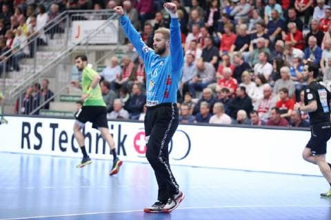 Konstantin Madert (TV Emsdetten 16) jubelt, ASV Hamm-Westfalen vs TV Emsdetten, Handball, 2. Bundesliga, 17.05.2019, ASV Hamm-Westfalen vs TV Emsdetten, Handball, 2. Bundesliga, 17.05.2019 Hamm Copyright: xEIBNER JanxStrohdiekx EP_JSK