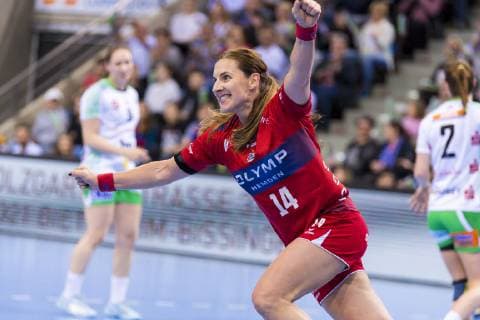 Ludwigsburg, Deutschland 18. Mai 2019: HBF - 18 19 - SG BBM Bietigheim vs. Frisch Auf Goeppingen Karolina Kudlacz-Gloc (Bietigheim) Jubel Freude Emotion Ludwigsburg MHP Arena Baden-Württemberg Deutschland