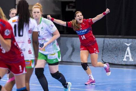 Ludwigsburg, Deutschland 18. Mai 2019: HBF - 18 19 - SG BBM Bietigheim vs. Frisch Auf Goeppingen Karolina Kudlacz-Gloc (Bietigheim) Jubel Freude Emotion Torjubel Torschuetze Torschütze Ludwigsburg MHP Arena Baden-Württemberg Deutschland