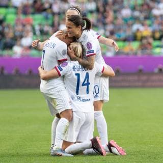 Jubel, celebration bei Olympique Lyon über das 0:2 durch Ada Hegerberg (Olympique Lyon,14 ), 18.05.2019, Budapest, Fußball, Frauen, UEFA Women s Champions League, Olympique Lyon - FC Barcelona, Barca
