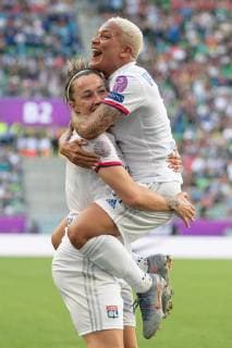 Jubel, celebration bei oOlympique Lyon über das 0:4 durch Ada Hegerberg (Olympique Lyon,14); Tor, goal, Torerfolg, Aktion, 18.05.2019, Budapest, Fußball, Frauen, UEFA Women s Champions League, Olympique Lyon - FC Barcelona, Barca