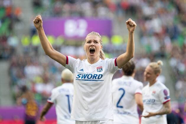 Ada Hegerberg (Olympique Lyon,14) feiert ihr drittes Tor zum 0:4; Jubel, celebration; Tor, goal, Torerfolg, Aktion, 18.05.2019, Budapest, Fußball, Frauen, UEFA Women s Champions League, Olympique Lyon - FC Barcelona, Barca