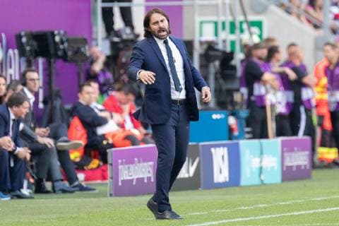 Lluis Cortes FC Barcelona, Barca Trainer, head coach); gestikulierend; Enttäuschung, enttäuscht, Frustration, disappointed, 18.05.2019, Budapest, Fußball, Frauen, UEFA Women s Champions League, Olympique Lyon - FC Barcelona