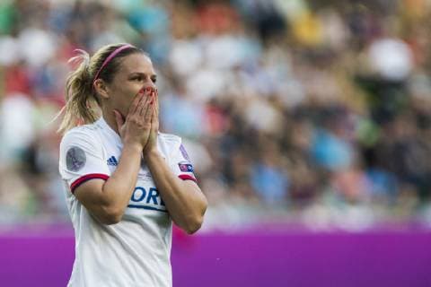 18th May 2019, Groupama Arena, Budapest, Hungary; UEFA Womens Champions League Final, Lyon versus Barcelona; Eugenie Le Sommer of Lyon after missing a goal scoring chance  ActionPlus12135743 NikolaxKrstic