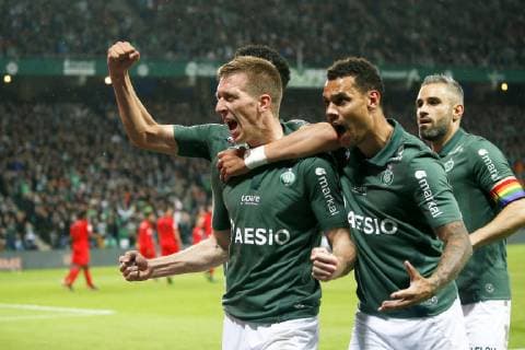 JOIE - 27 ROBERT BERIC (ASSE) FOOTBALL : Saint Etienne vs Nice - Ligue 1 Conforama - 18 05 2019 FEP Panoramic 