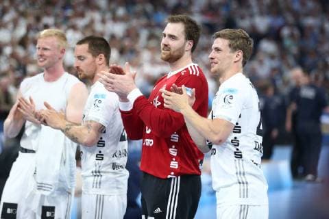 Andreas Wolff Rune Dahmke (Kiel) HANDBALL : EHF Cup - Finale - THW Kiel vs Fuchse Berlin - 18 05 2019 KevinDomas Panoramic 