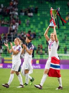 190518 Ada Hegerberg of Lyon celebrates after the UEFA Women s Champions League final match between Lyon and Barcelona on May 18, 2019 in Budapest. Photo: Jon Olav Nesvold BILDBYRAN kod JE 160443 Copyright: JONxOLAVxNESVOLD BB190518JE118