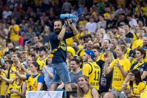 Basketball Berlin 18.05.2019 easyCredit-BBL 1. Bundesliga Saison 2018 2019 Playoffs Viertelfinale Spiel 1 Alba Berlin - ratiopharm Ulm Block212 Fans Alba