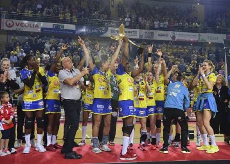 Handball, Damen, Metz Handball gewinnt französische Meisterschaft Metz handball vs OGC Nice handball Metz Championnes de France 2018 2019 HANDBALL : Championnat de France Femmes match retour Metz Handball vs Nice match retour MAO Panoramic 