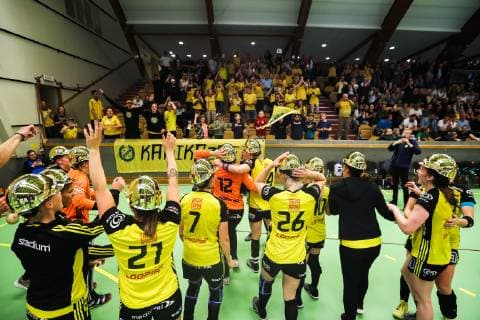 Handball, Damen, Sävehof IK gewinnt die schwedische Meisterschaft 190519 Sävehofs spelare jublar efter final 3 i SHE mellan Skuru och Sävehof den 19 maj 2019 i Stockholm. Copyright: ANDREASxSANDSTRÖM BB190519AS024