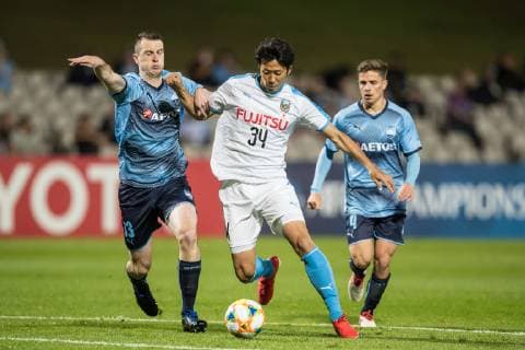 Kawasaki Frontale player Kazuya Yamamura attacking during the AFC Champions League match between Sydney FC and Kawasaki Frontale at Jubilee Stadium, Kogarah, Australia on 21 May 2019. Copyright: xPeterxDovganx 24090017