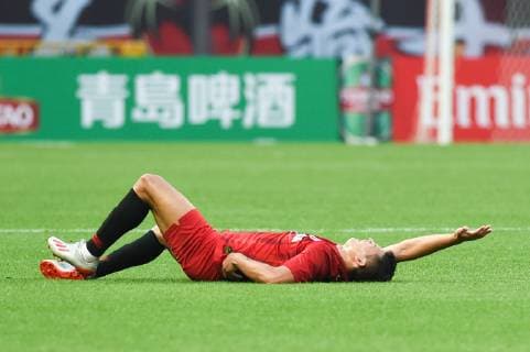 SHANGHAI, CHINA - MAY 21: Elkeson 9 of Shanghai SIPG lies on the field during the AFC Champions League Group H match between Shanghai SIPG and Ulsan Hyundai at Shanghai Stadium on May 21, 2019 in Shanghai, China.  Copyright: xVCGx CFP111217596286 