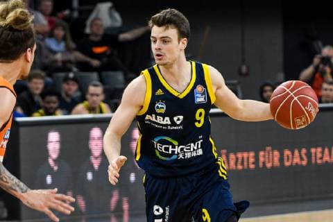 GER, BBL, ratiopharm ulm vs ALBA Berlin 21.05.2019, ratiopharm arena, Neu-Ulm, GER, BBL, ratiopharm ulm vs ALBA Berlin, im Bild, Isaac Fotu (Ulm, 42), Jonas Mattisseck (Berlin, 9)
