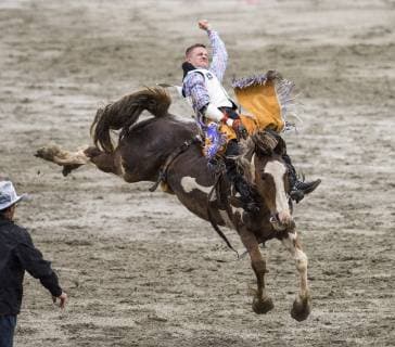 May 20, 2019 - Surrey, British Columbia, Canada - SPUR LACASSE (CAN) rides in the bareback competition at the Cloverdale Invitational Rodeo on May 20 2019 in Surrey, BC. The Cloverdale Invitational Rodeo 2019 - ZUMAg236 20190520_spo_g236_055 Copyright: xCaraxGrimshawx