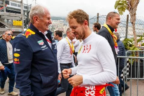 Sebastian Vettel (Scuderia Ferrari Mission Winnow) und Helmut Marko (Red Bull Motorsportkonsulent), Grosser Preis von Monaco 2019, Motorsport, Formel 1, 23.05.2019, Grosser Preis von Monaco 2019, Motorsport, Formel 1, 23.05.2019 Copyright: xNeisx Eibner-Pressefotox EP_ans
