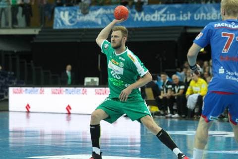 SC DHfK Leipzig vs.HC Erlangen, DKB-HBL, 23.05.19 Handball, 1. Bundesliga, Saison 2018 2019, 32. Spieltag: SC DHfK Leipzig vs. HC Erlangen am 23.05.19 in der Arena Leipzig. Im Bild: Philipp WEBER ( 20, DHfK Leipzig)