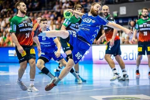Moritz Preuss 69 (VfL Gummersbach) waehrend der Saison 2018-2019 in der 1. Handball Bundesliga (Herren) zwischen SC Magdeburg und VfL Gummersbach in der GETEC Arena am 23. May 2019 in Magdeburg, Sachsen Anhalt (Saxony Anhalt), Deutschland (Germany)