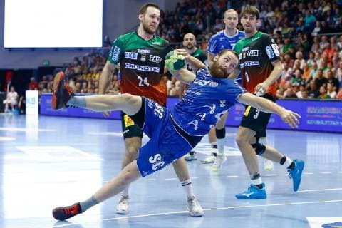 23.05.2019, xtgx, Handball DKB Bundesliga, SC Magdeburg - VfL Gummersbach emspor, v.l. Moritz Preuss (Gummersbach) wirft Tor, Torschütze, erzielt Tor, Treffer, scores the goal GETEC Arena
