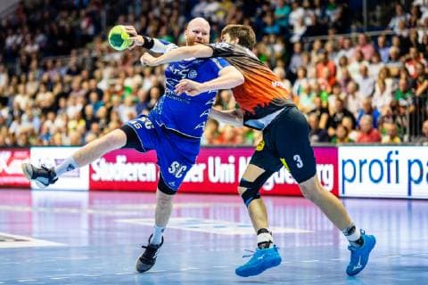 Alexander Becker 45 (VfL Gummersbach), Piotr Chrapkowski 3 (SC Magdeburg) waehrend der Saison 2018-2019 in der 1. Handball Bundesliga (Herren) zwischen SC Magdeburg und VfL Gummersbach in der GETEC Arena am 23. May 2019 in Magdeburg, Sachsen Anhalt (Saxony Anhalt), Deutschland (Germany)