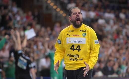 Sport Themen der Woche KW21 Sport Bilder des Tages DHfK Torwart Milos Putera beim Jubel beim Spiel SC DHfK Leipzig vs HC Erlangen, Handball, 1.Liga, 23.05.19 SC DHfK Leipzig vs HC Erlangen, Handball, 1.Liga, 23.05.19 Leipzig Copyright: xEIBNER ChristianxModlax EP_CMA
