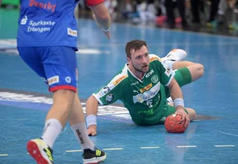 Andreas Rojewski (DHfK 5) am Boden beim Spiel SC DHfK Leipzig vs HC Erlangen, Handball, 1.Liga, 23.05.19 SC DHfK Leipzig vs HC Erlangen, Handball, 1.Liga, 23.05.19 Leipzig Copyright: xEIBNER ChristianxModlax EP_CMA