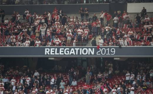 Deutschland, Stuttgart, Mercedes-Benz Arena, 23.05.2019, Fußball - Relegation - VfB Stuttgart - 1. FC Union Berlin Bild: v. l. Relegation 2019 DFL REGULATIONS PROHIBIT ANY USE OF PHOTOGRAPHS AS IMAGE SEQUENCES AND OR QUASI-VIDEO. Copyright: HMBxMedia xHeikoxBecker