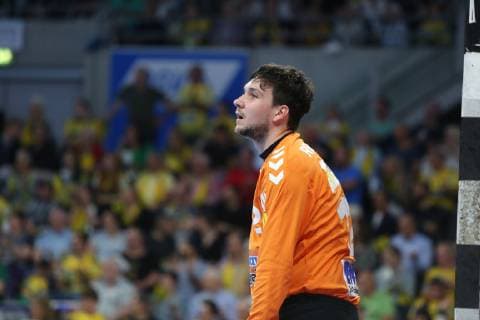 Daniel Rebmann (Goeppingen) beim Spiel Rhein Neckar Loewen vs. Frisch Auf Goeppingen in der 1. Handball Bundesliga am 23.05.2019, Rhein Neckar Loewen vs. Frisch auf Goeppingen, Handball, 1. Handball Bundesliga, 23.05.2019 Mannheim Copyright: xEIBNER MichaelxBermelx EP_eer